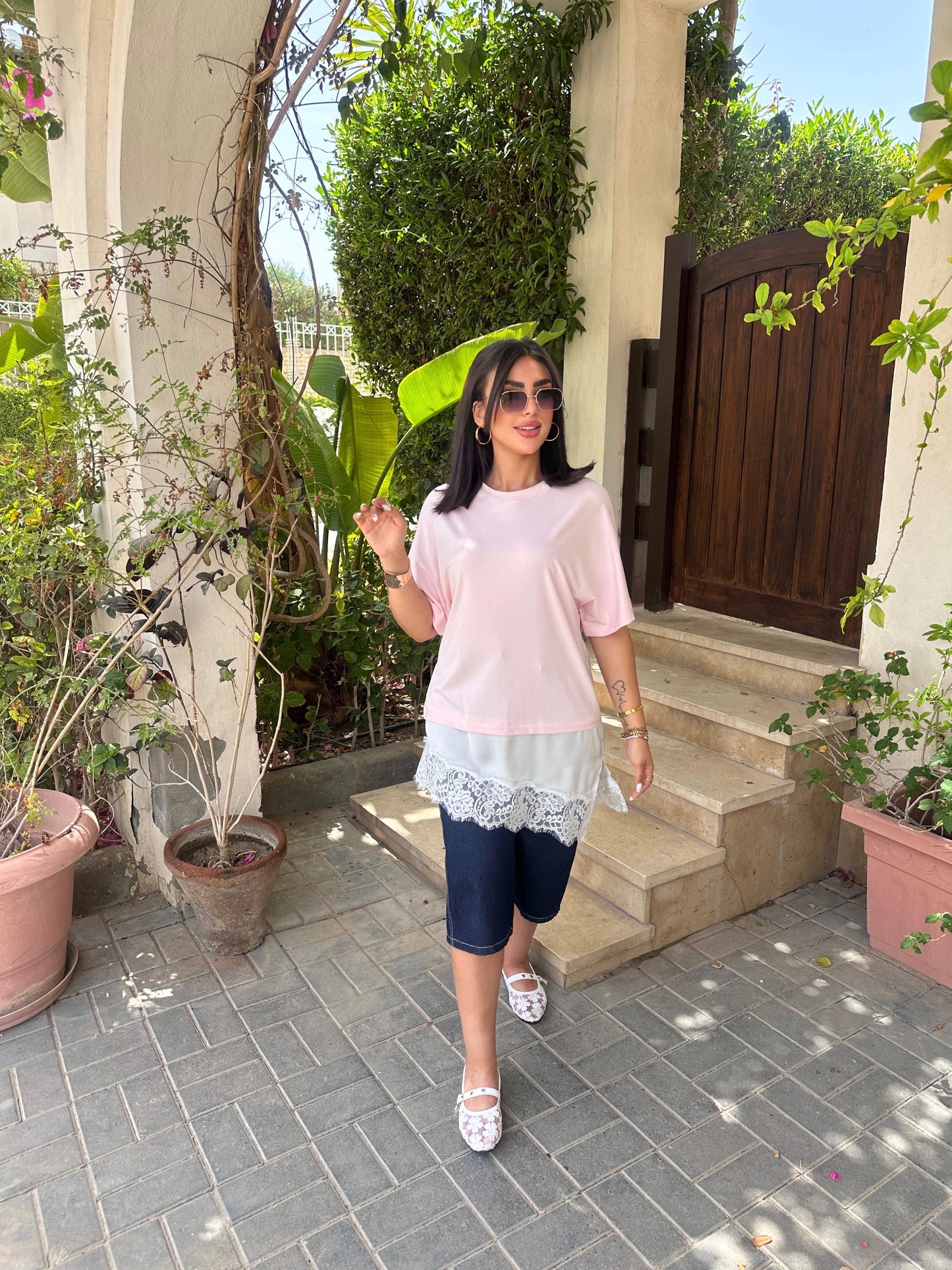 Lace oversized top