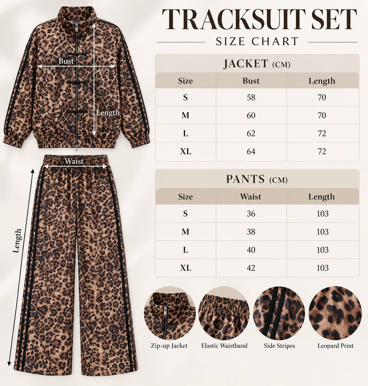 Size Guide - Leopard print set