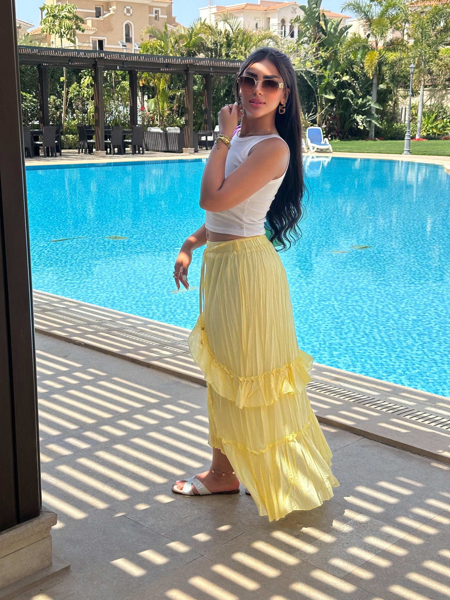 Ruffles maxi skirt