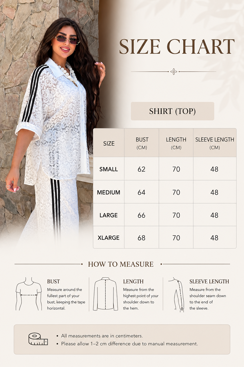 Size Guide - Lace shirt