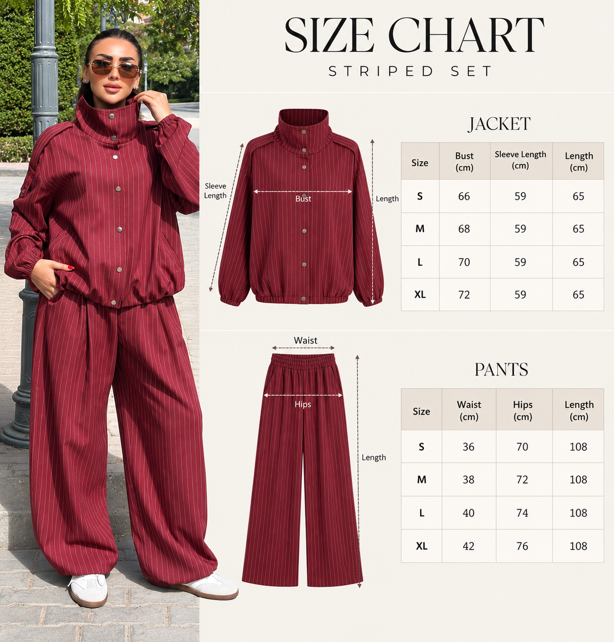 Size Guide - Striped Essential Set