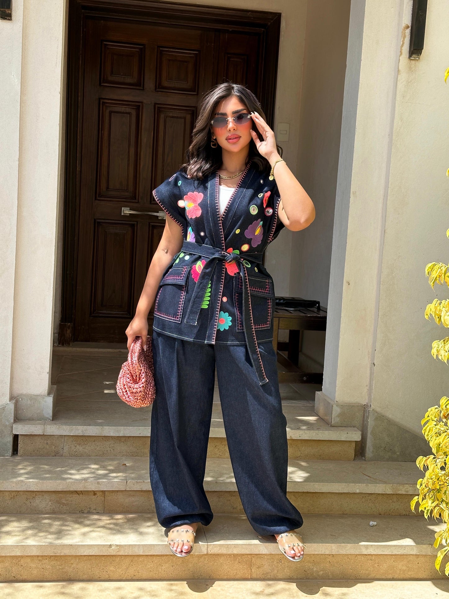 Statement Denim Wrap vest