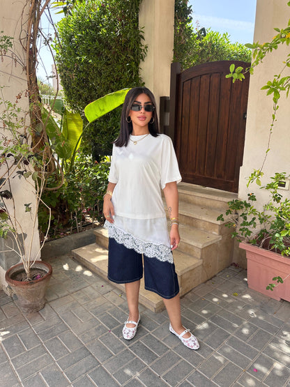Lace oversized top