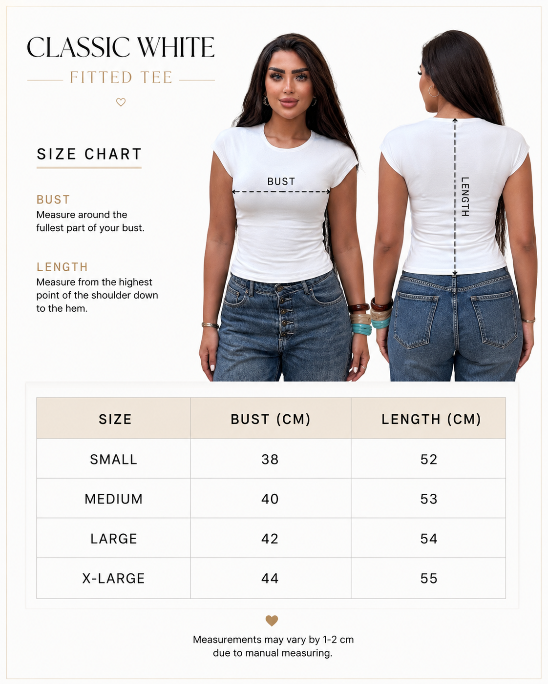 Size Guide - Classic Fitted Tee