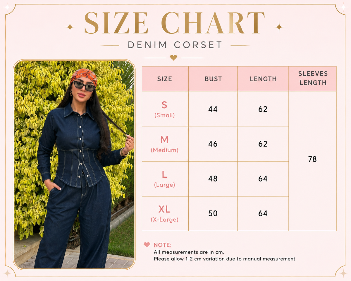 Size Guide - Denim corset shirt