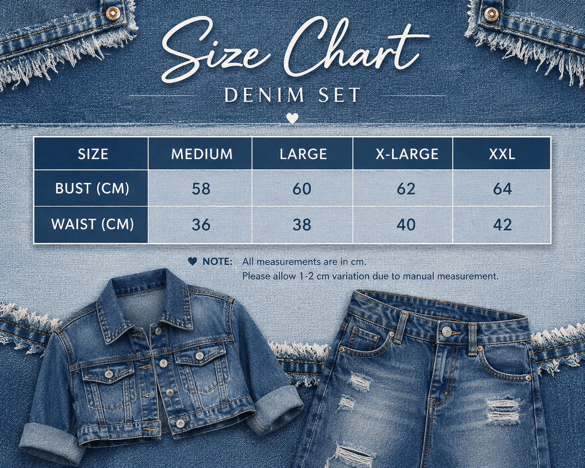 Size Guide - Denim Wrapped Set