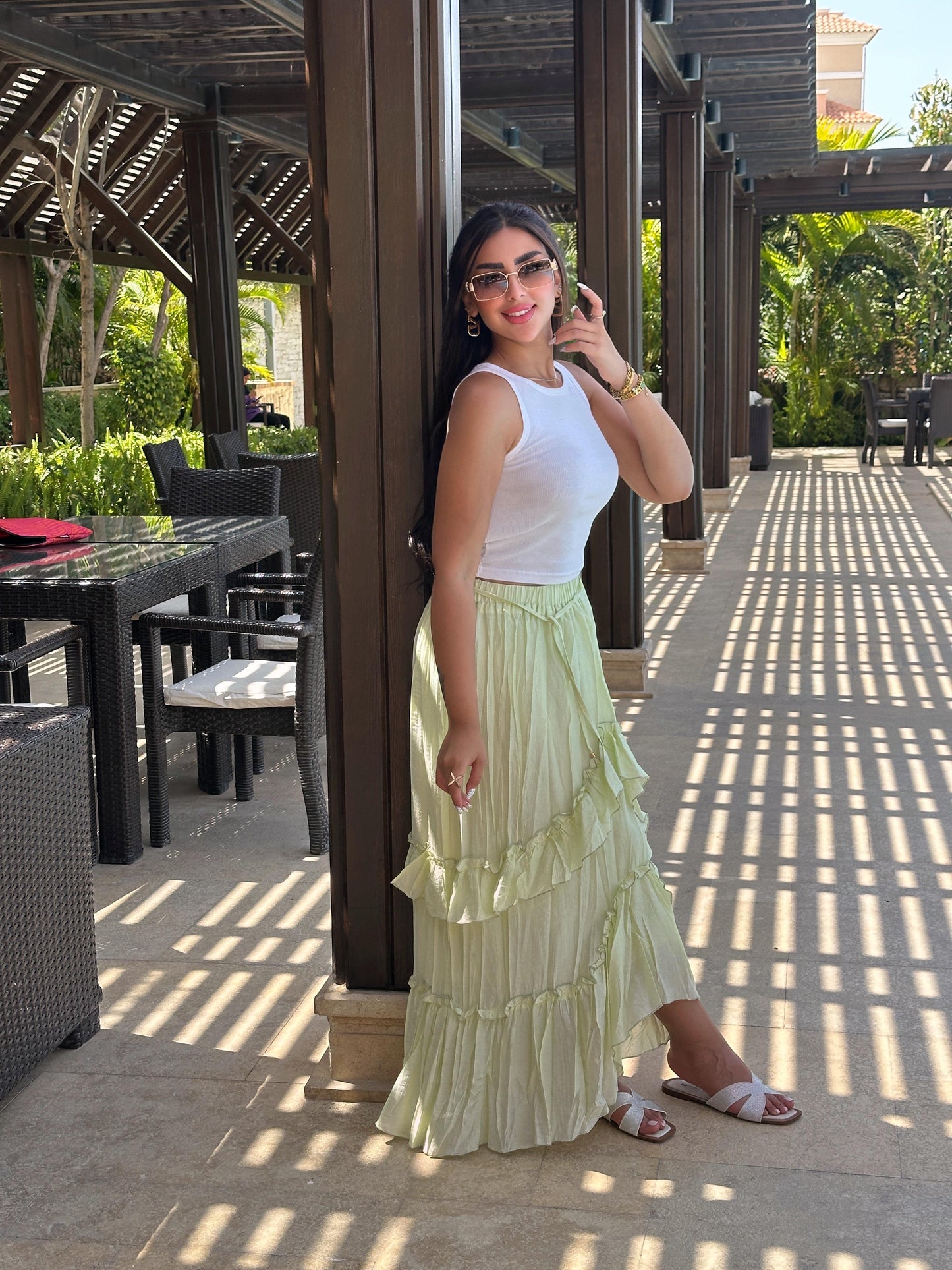 Ruffles maxi skirt