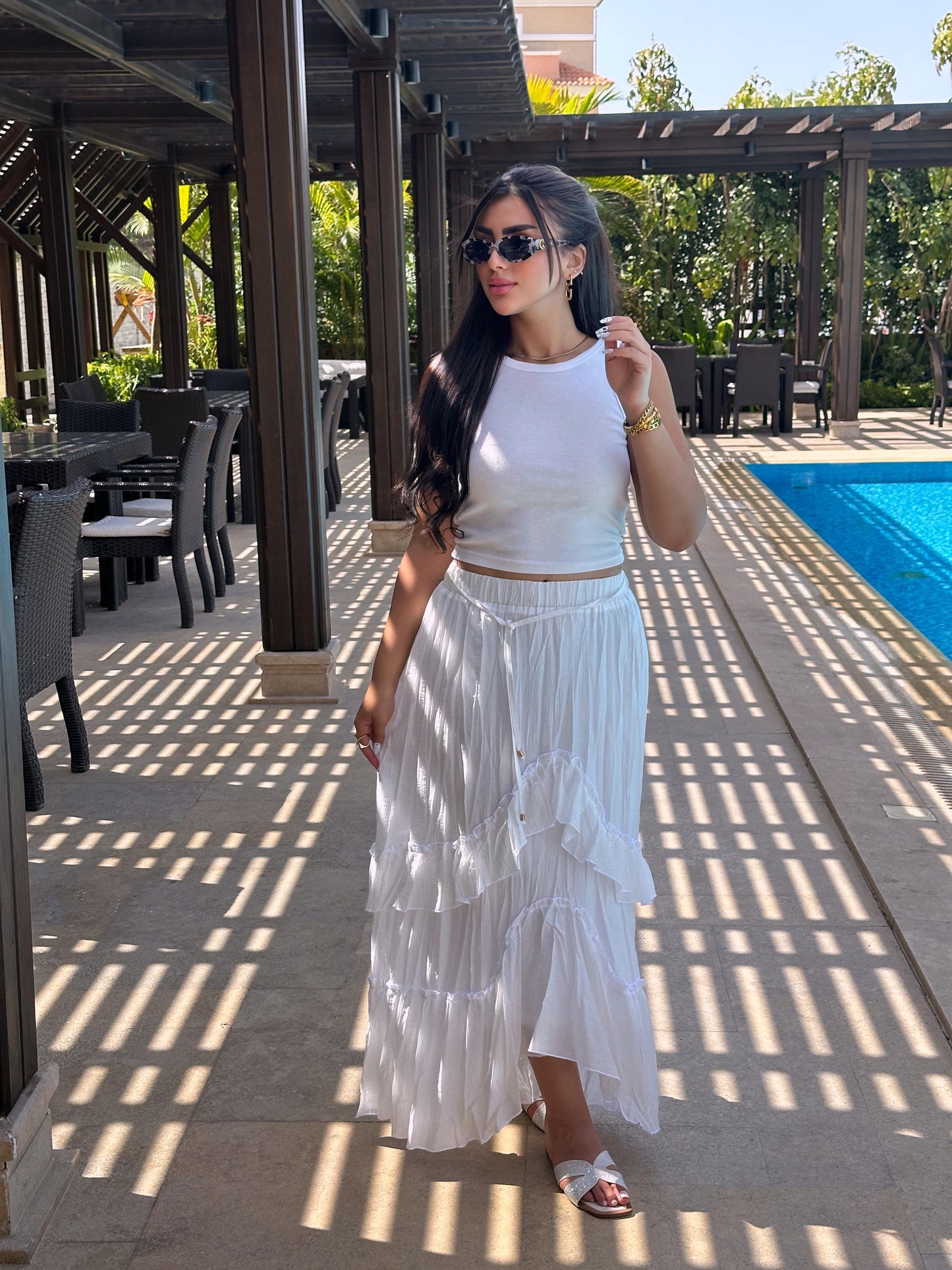 Ruffles maxi skirt