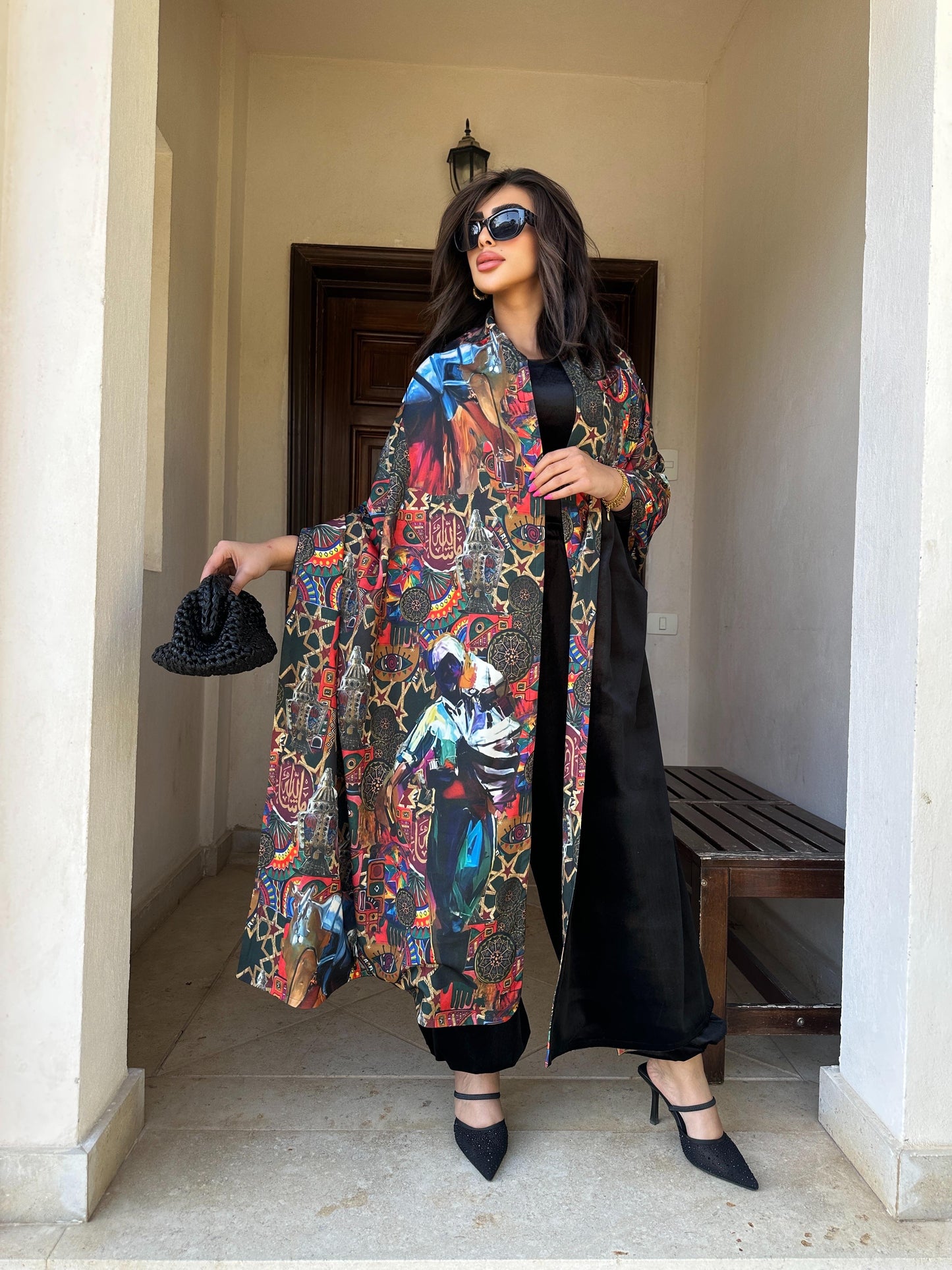 Velvet printed scarf