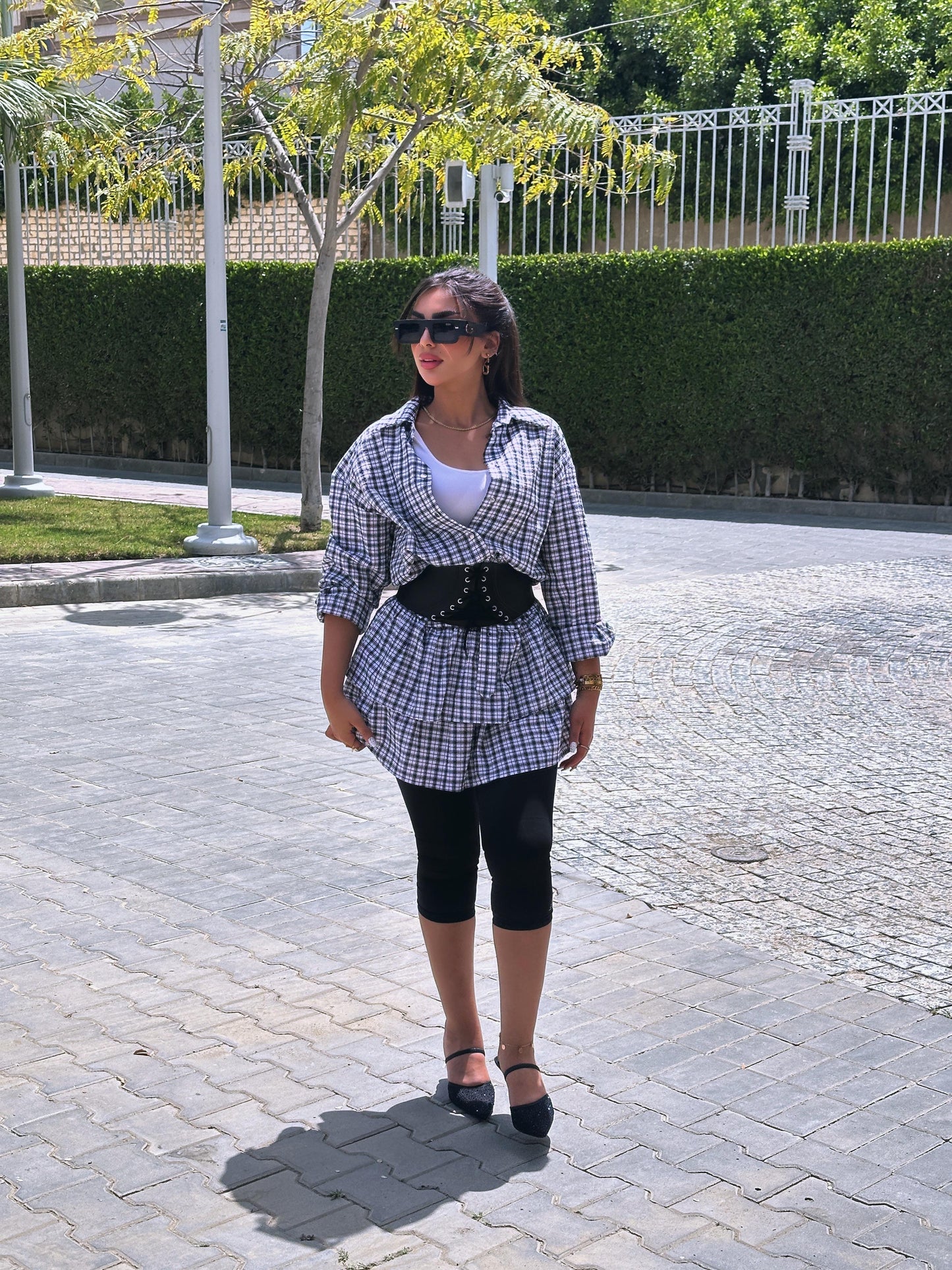 Carreaux shirt dress