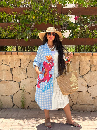 Pink Tiger Shirt Dress