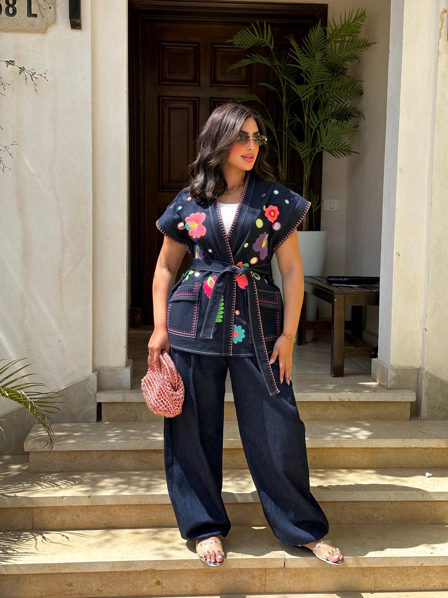 Statement Denim Wrap vest