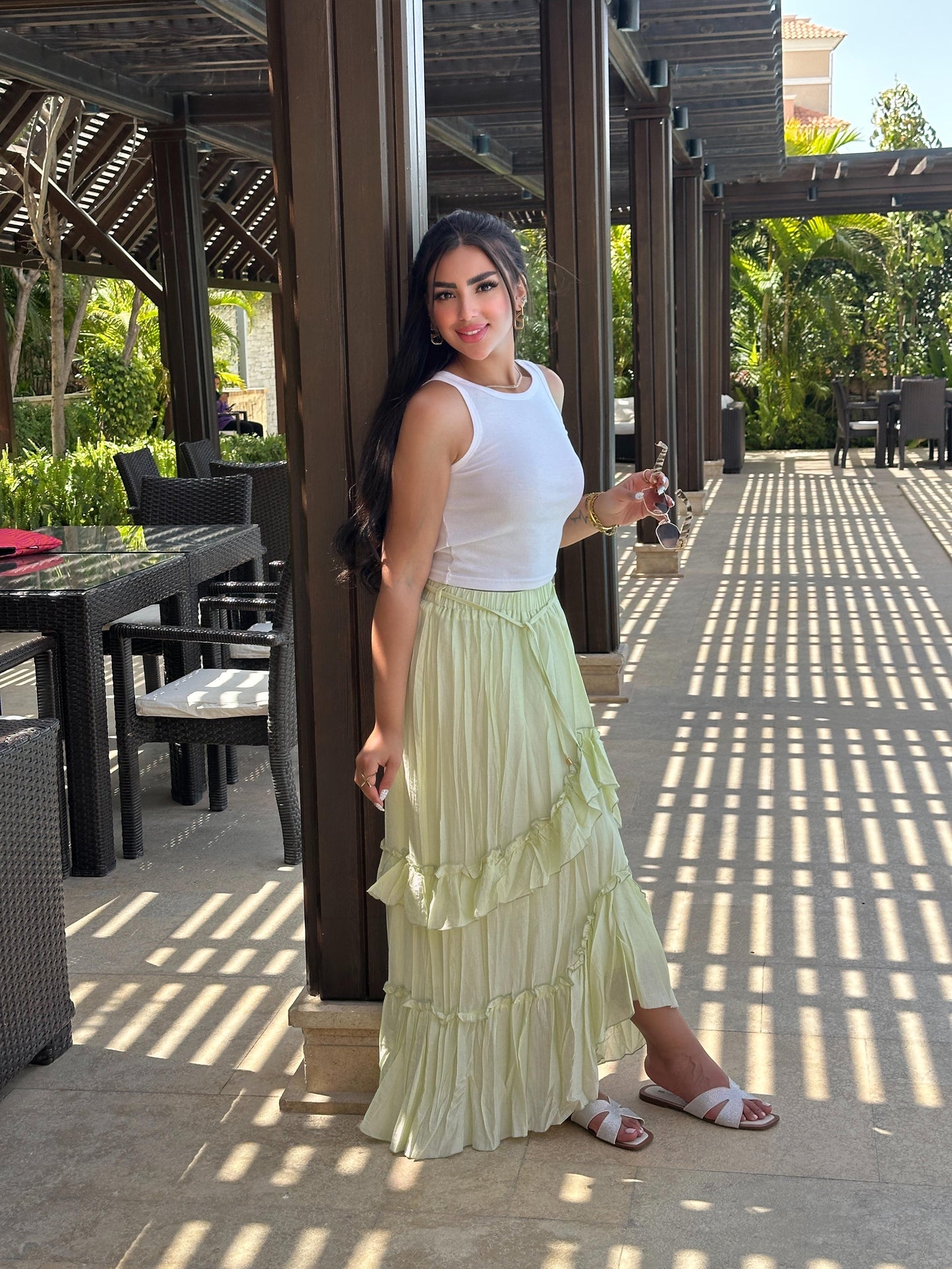 Ruffles maxi skirt