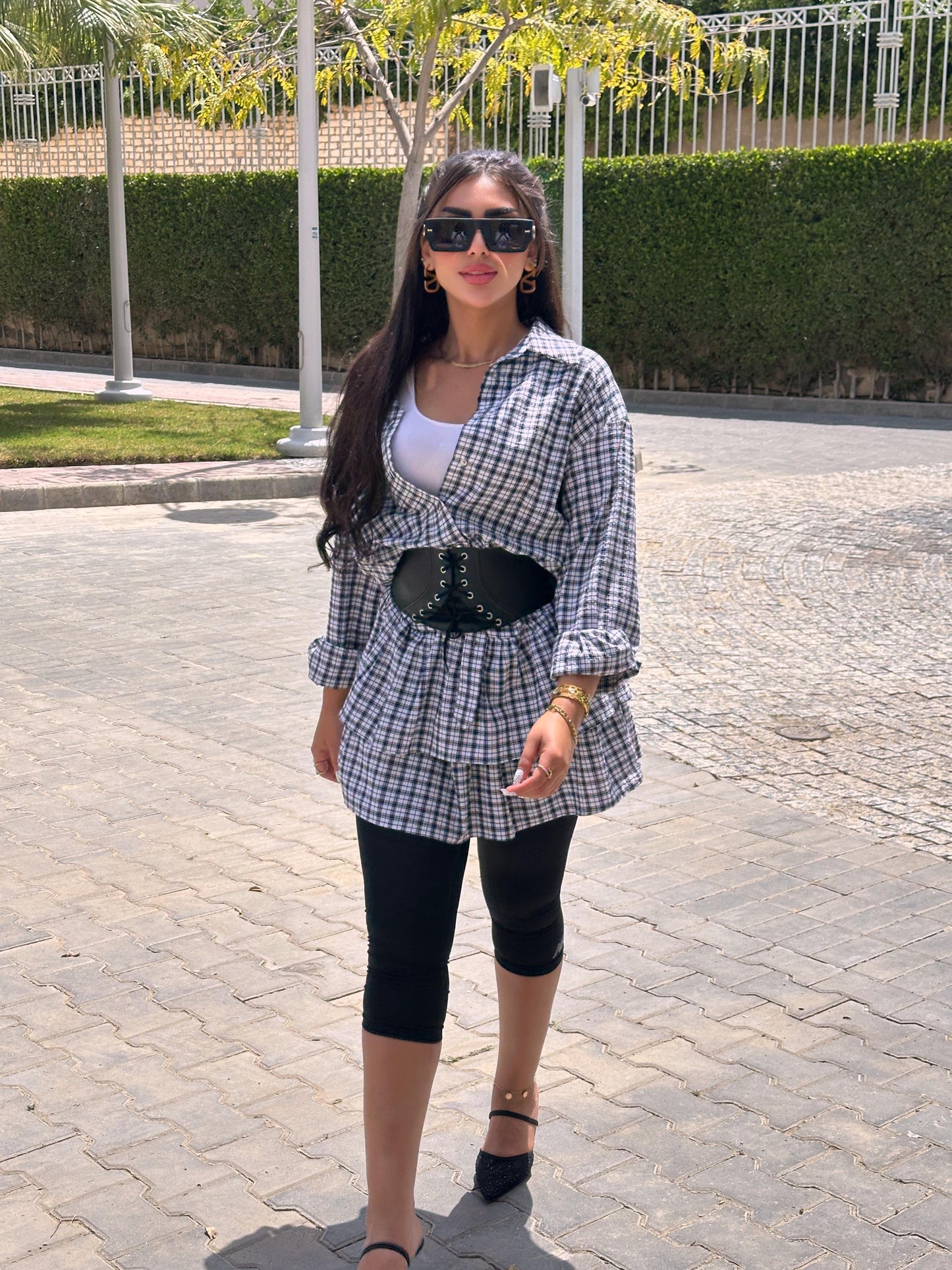 Carreaux shirt dress