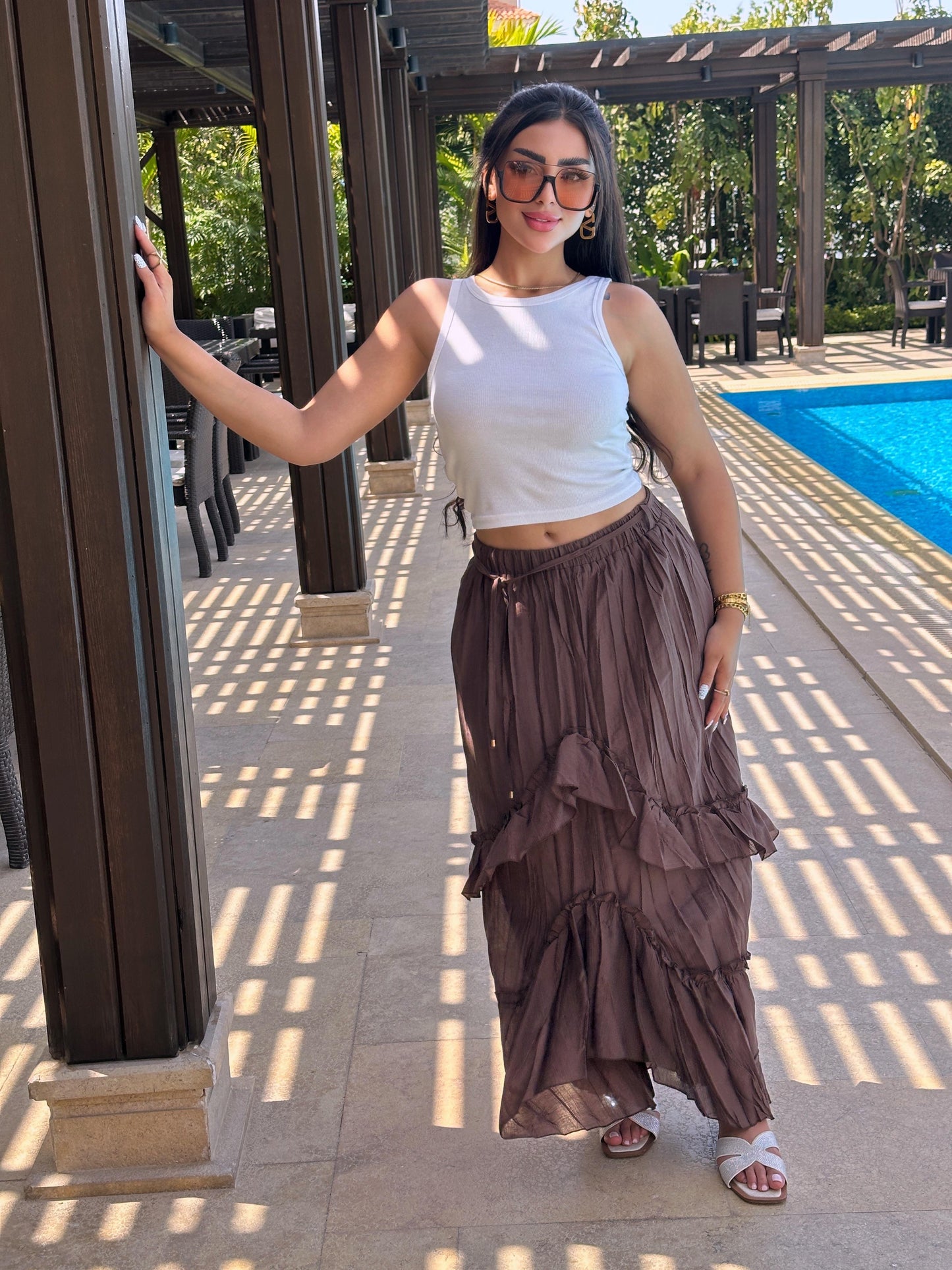 Ruffles maxi skirt