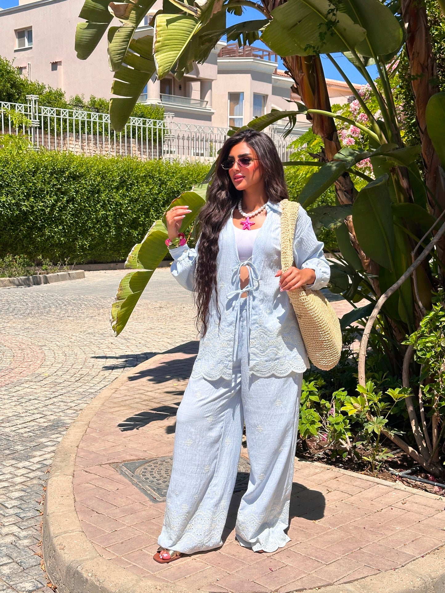 cotton embroidered set