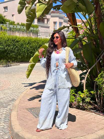 cotton embroidered set
