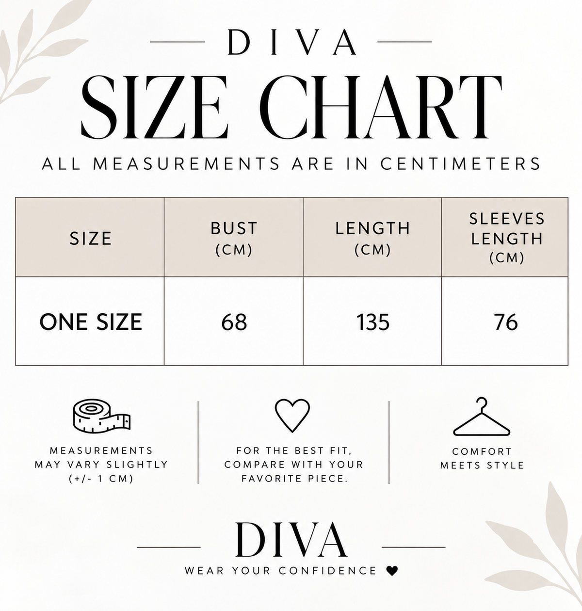 Size Guide - sparkly striped shirt dress