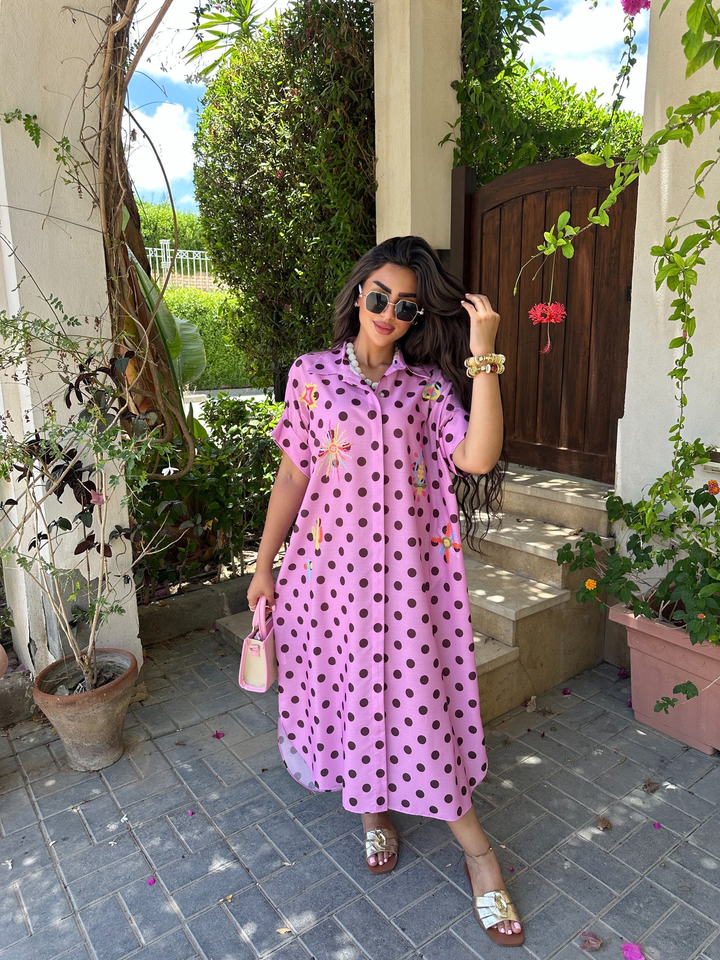 Polka shirt dress