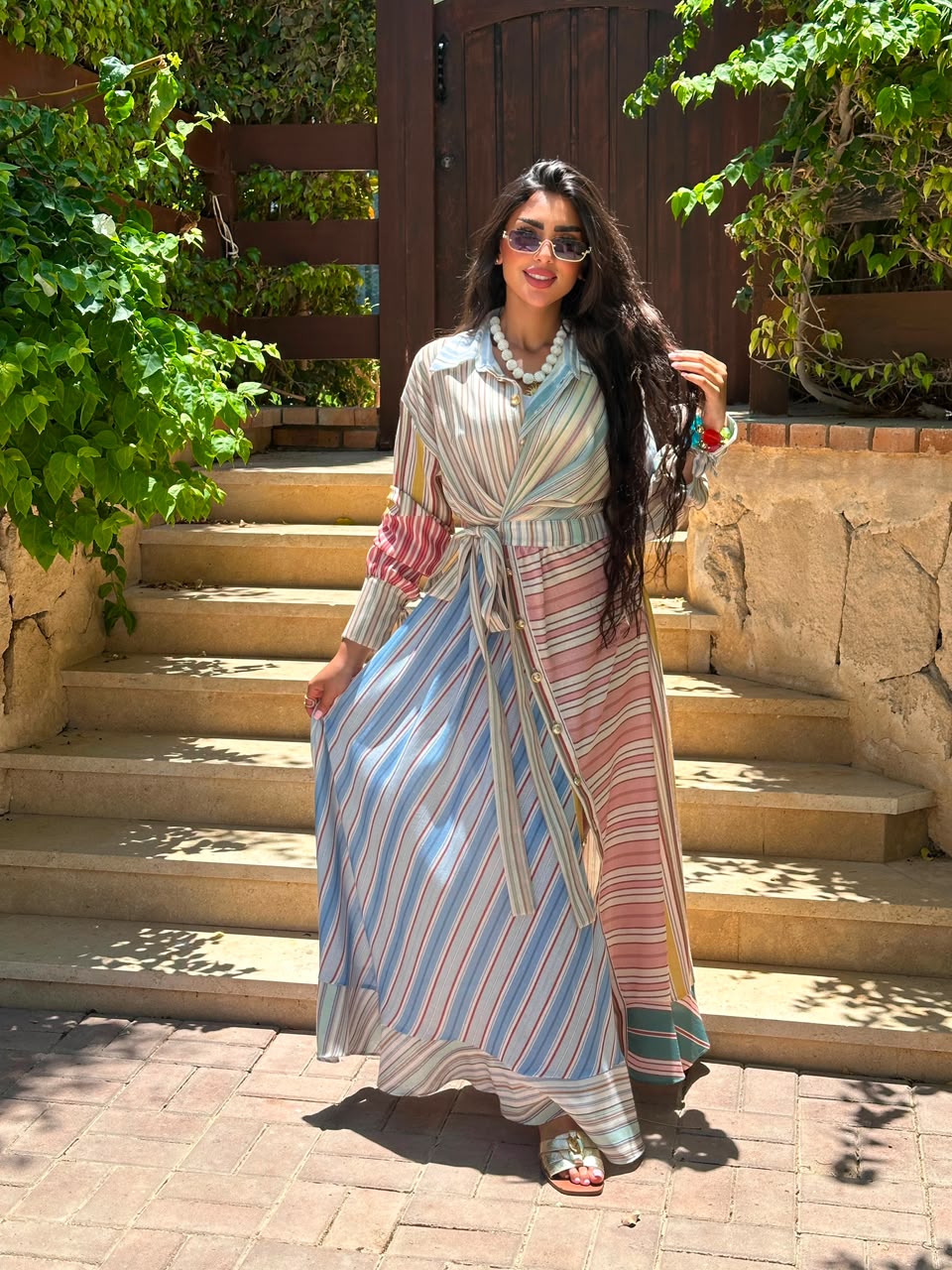 Wrapped Striped Dress