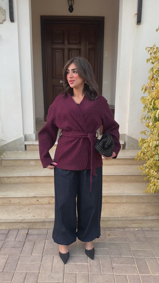 wrapped sparkly jacket